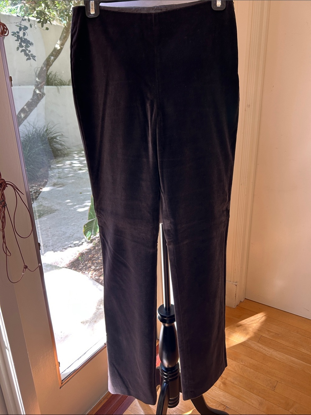 Banana Republic Brown Velvet Side Zip Pants